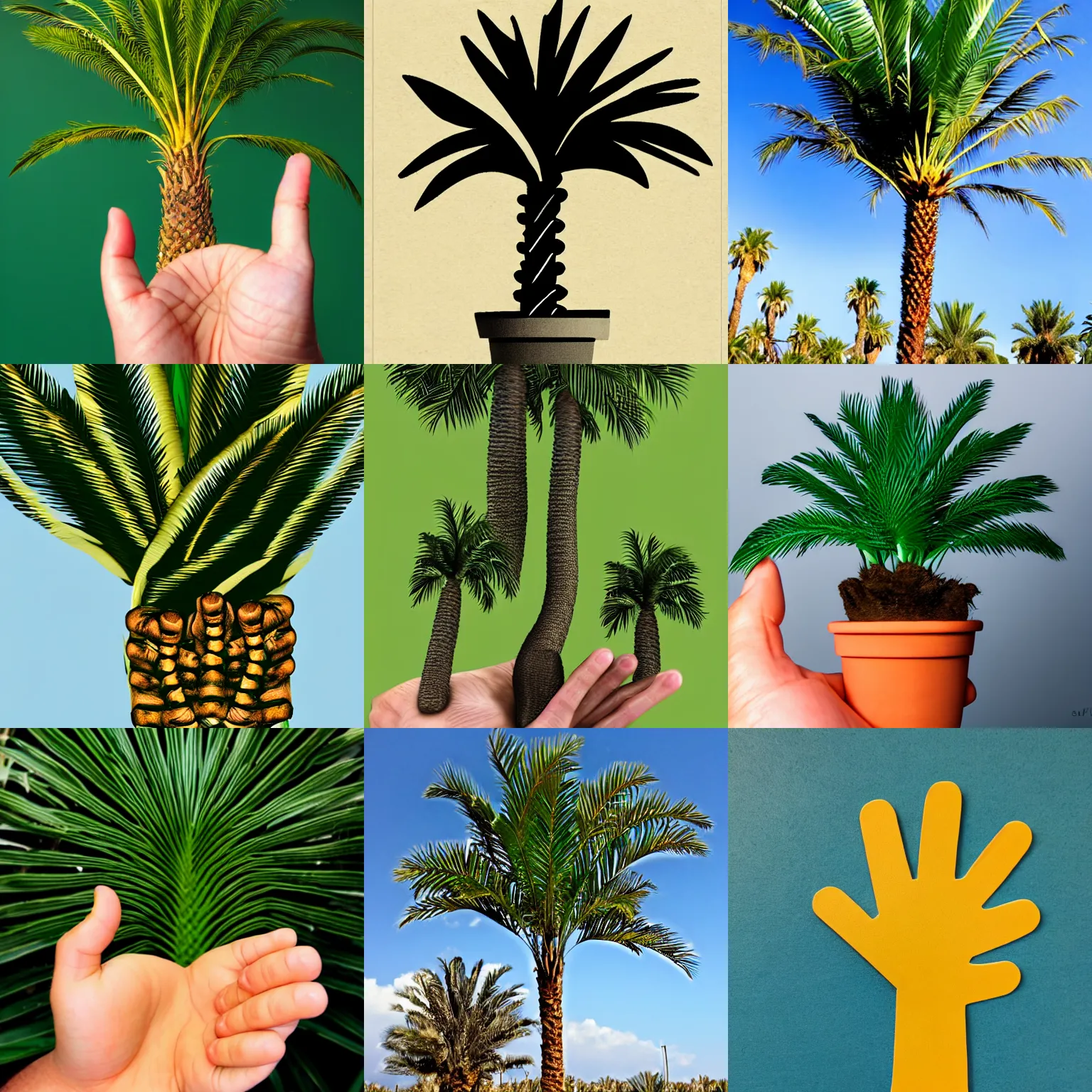 Prompt: palm with five thumbs