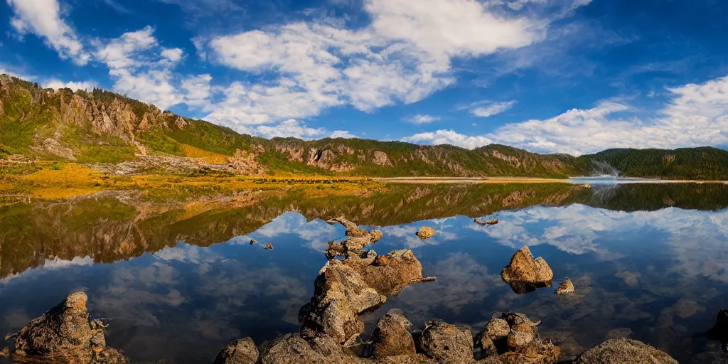 Prompt: photo of an Baikal lake, stunning landscape