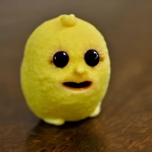 Image similar to a terrified lemon, cute