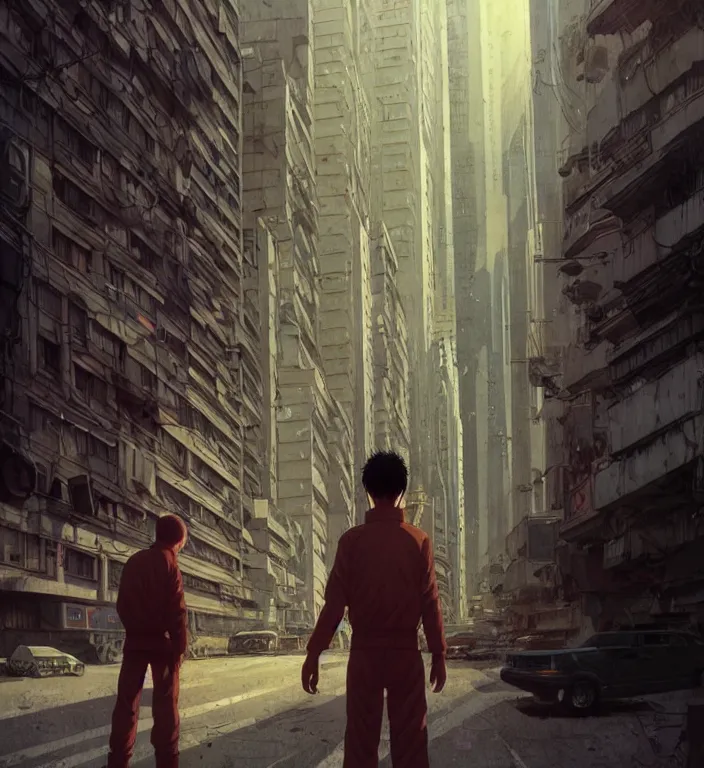 Image similar to realistic aesthetic highly detailed photography of characters in akira scene, characters with hyperrealistic highly detailed faces. from akira by katsuhiro otomo and alejandro hodorovski and denis villeneuve and gregory crewdson style with many details by mike winkelmann and vincent di fate in sci - fi style. volumetric natural light hyperrealism photo on dsmc 3 system