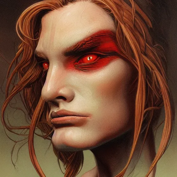 Image similar to a highly detailed portrait in the style of michael whelan and in the style of gerald brom.