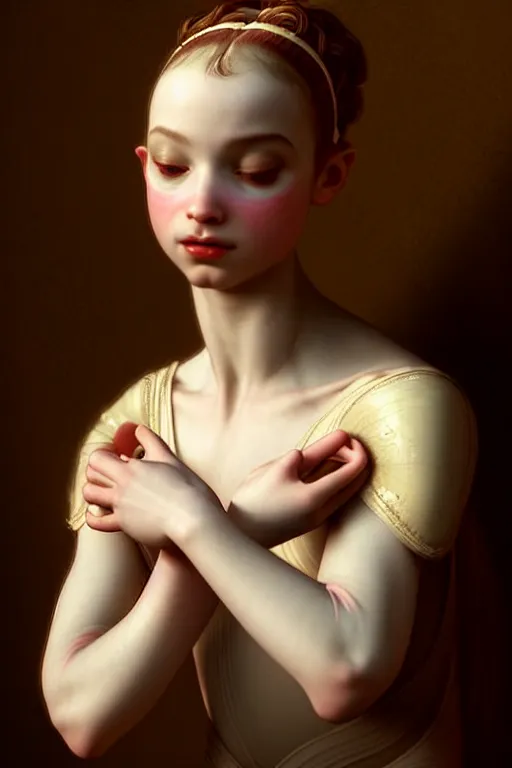 Image similar to epic professional digital art of sweet ballerina accent lighting, painted, intricate, detailed, cheery, fun, effervescent, by roberto ferri, epic, stunning, gorgeous, much wow, much detail, cinematic, masterpiece, unreal engine render