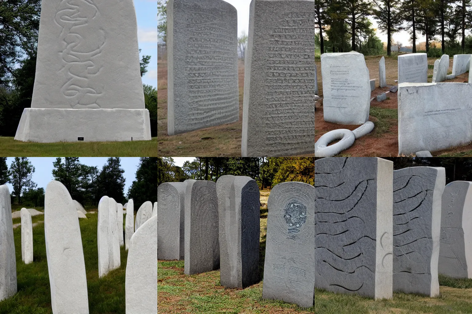 Prompt: Georgia Guidestones covered in a mass of writhing snakes