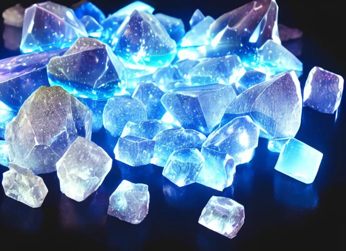 Prompt: crystal with strong color, glow