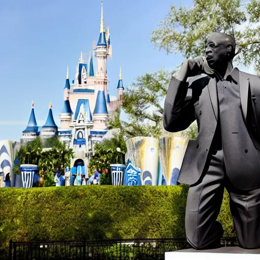 Prompt: jayz sculpture found at disney world