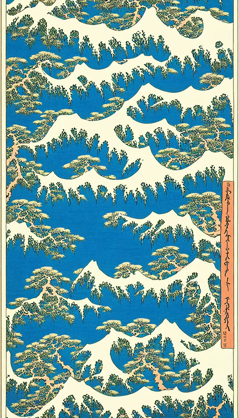 Image similar to olympic national park by hokusai