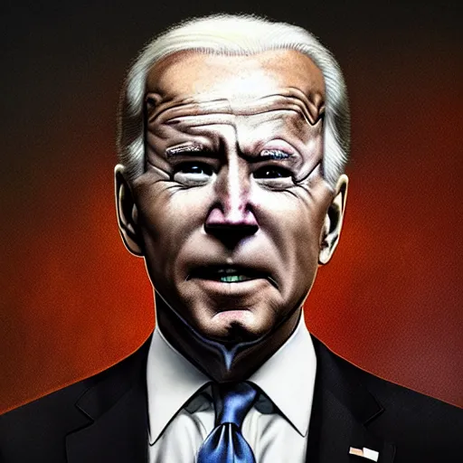 Image similar to joe biden as a rotting zombie, full body portrait, in a front of podeum, horror core, apocalyptic, feeling of grimdark, sharp focus, fiction, hyper detailed, digital art, trending in artstation, cinematic lighting, studio quality, smooth render, unreal engine 5 rendered, octane rendered, art style and nixeu and wlop and krenz cushart