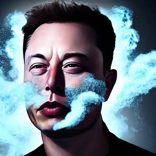 Image similar to face made of smoke simulation elon musk covered in smoke made of smoke simulation made of smoke simulation smoke simulation smoke simulation houdini houdini smoke particles houdini mesh emitting particles