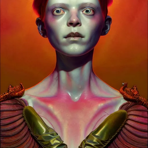 Prompt: translucent skin, subsurface scattering :: by Martine Johanna and Simon Stålenhag and Chie Yoshii and Casey Weldon and Guillermo del toro :: ornate, dynamic, particulate, rich colors, intricate, elegant, highly detailed, centered, artstation, smooth, sharp focus, octane render, 3d