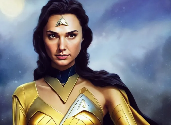 Prompt: a disney film still of gal gadot as a star trek officer, finely detailed features, closeup of the face, perfect art, dusk, blue hour, gapmoe yandere grimdark, trending on pixiv fanbox, painted by greg rutkowski, makoto shinkai, takashi takeuchi, alphonse mucha, akihiko yoshida