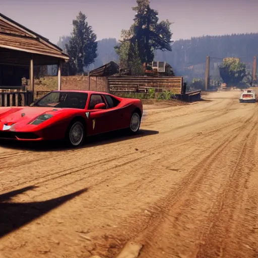 Image similar to ferrari in red dead redemption 2