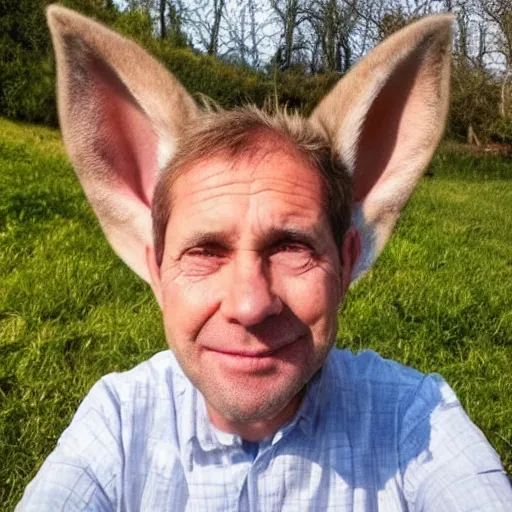 Image similar to a realistc photo of a man with big ears