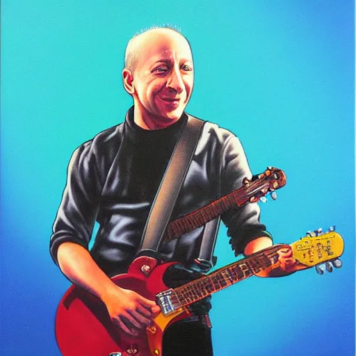 Prompt: portrait of mark knopfler, joyful, highly detailed painting by akira toriyama 8 k,