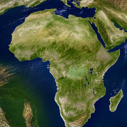 Prompt: an aerial photograph rendering of africa