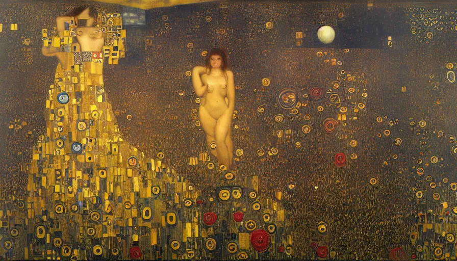 Prompt: mindscape, by mariusz lewandowski, by gustav klimt