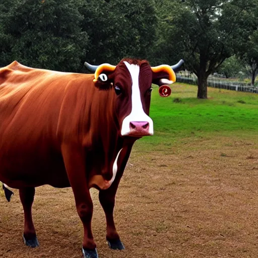Prompt: a cow in the shape of a sphere
