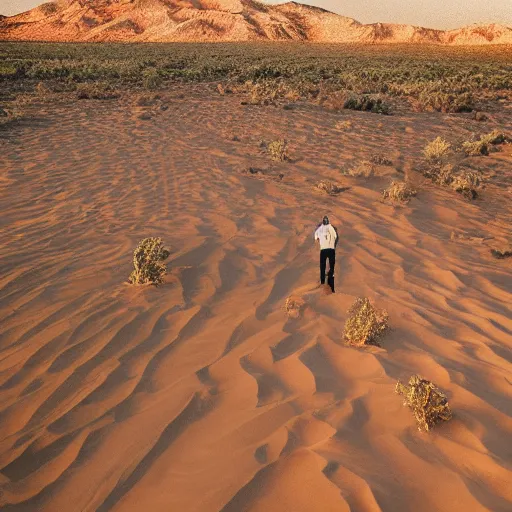 Image similar to 🐋🦖🐙 👽 🐳 in desert, photography