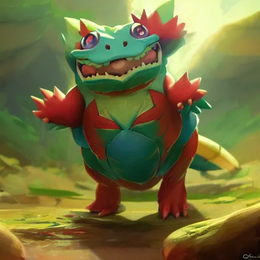 Image similar to pokemon venusaur, style game square enix life, trending on artstation, painted by greg rutkowski, render naughty dog, octane render, detailed