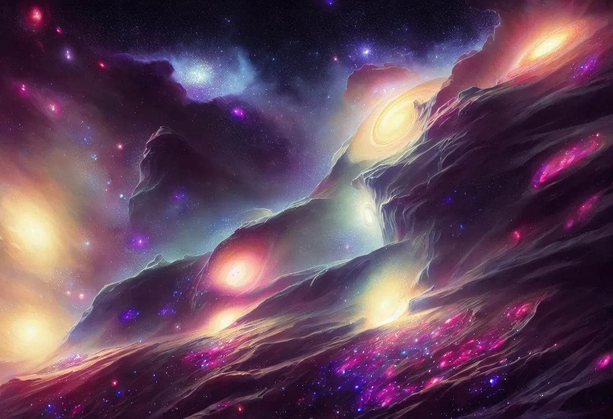 Image similar to beautiful render, deep space nebula with gas giants and many stars, galaxies and planets, fantasy, intricate, elegant, highly detailed, digital painting, artstation, concept art, smooth, sharp focus, octane render, dramatic lighting, art by artgerm and greg rutkowski and alphonse mucha and wlop