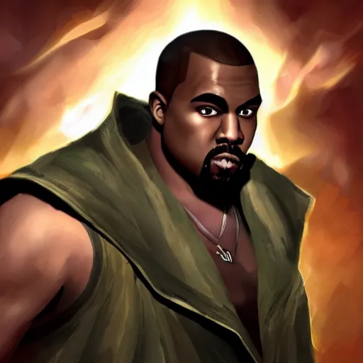 Prompt: kayne west as a character in the game league of legends, with a background based on the game league of legends, detailed face