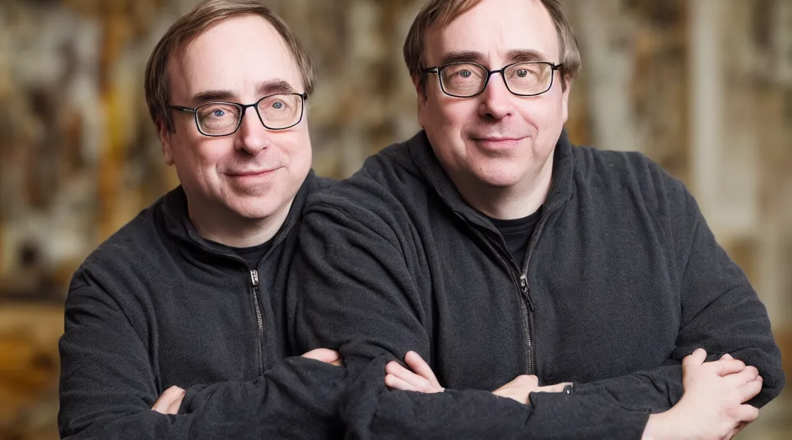 Image similar to portrait of Linus Torvalds, photo product