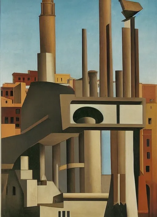 Image similar to a painting of a smiljan radic building by giorgio de chirico