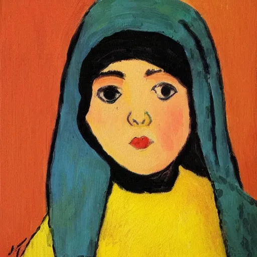 Prompt: painting of A little Iraqi girl by Alexej von Jawlensky best on artstation