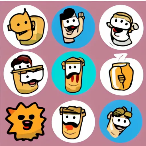 Image similar to a whatsapp stickers pack of lunch time, cartoon