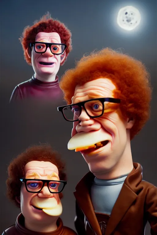 a portrait of fry chef next to Steve Brule wearing | Stable Diffusion ...