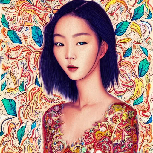 Prompt: the portrait of a beautiful and elegant young asian woman made up of peppers, an ultrafine detailed illustration by james jean, intricate linework, bright colors, final fantasy, behance contest winner, vanitas, angular, altermodern, unreal engine 5 highly rendered, global illumination, radiant light, detailed and intricate environment