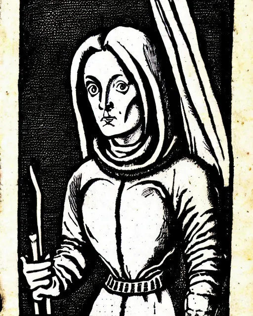 Image similar to b & w woodcut illustration of dana scully from the nuremberg chronicle, 1 4 9 3, restored, hq scan, london museum archives