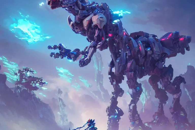 Image similar to clamberjaw machine mecha animal beast robot of horizon forbidden west horizon zero dawn bioluminiscence, behance hd by jesper ejsing, by rhads, makoto shinkai and lois van baarle, ilya kuvshinov, rossdraws global illumination