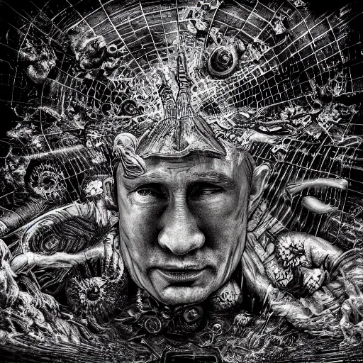 Prompt: putin bombing war horror nightmare by junji ito, digital art, deepdream cosmic, 3 d high definition, trending on artstation, photorealistic, high resolution, 8 k, octane, hyper detailed, trending on deviantart insane details, intricate, elite, ornate, elegant trend, highly detailed and intricate, sharp focus, photography, unreal engine