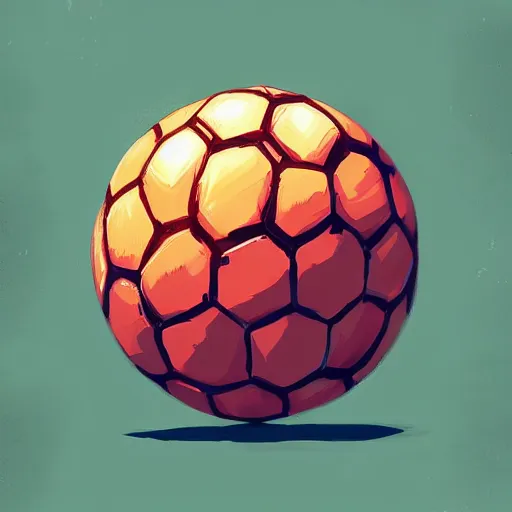 Image similar to illustration of a soccer ball by alena aenami and annato finnstark