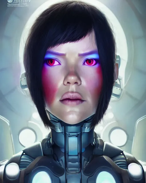 Image similar to weta disney movie still portrait photo of elle brooke as the major ghost in the shell as cyborg woman by pixar, by weta, wlop, ilya kuvshinov, rossdraws, artgerm, maxim cover, latex, sweaty, iridescent, bright morning, anime, liosh, mucha