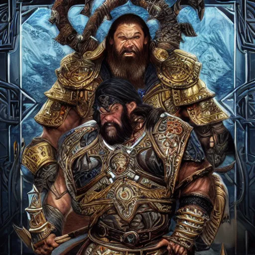 Prompt: dwarven mortal kombat, intricate detail, HDR cinematic poster by Mark Brooks, Donato Giancola, Victor Nizovtsev, Scarlett Hooft, Graafland, Chris Moore”