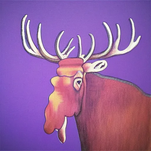 Prompt: “A majestic purple moose, in profile, artwork by Michelangelo”