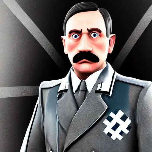 Image similar to adolf hitler as a fortnite character, ingame, 4 k, highly detailed