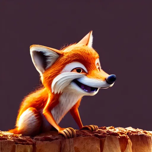 Image similar to weta disney pixar movie still macro close photo of smiling anthropomorphic fox holding on nose a bread with face : : by weta, greg rutkowski, wlop, ilya kuvshinov, rossdraws, artgerm, octane render, iridescent, bright morning, anime, liosh, mucha : :