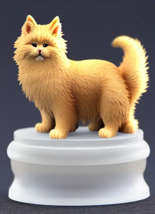 Prompt: 80mm resin detailed miniature of fluffy cat, Product Introduction Photos, 4K, Full body, simple background