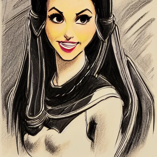 Image similar to milt kahl sketch of victoria justice as princess padme from star wars episode 3