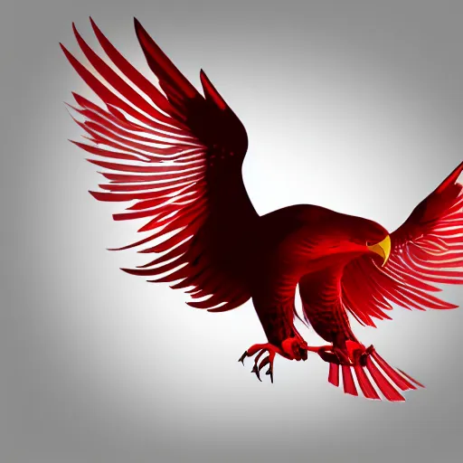 Image similar to 2 dimensional, vector, white eagle icon, red background, cgsociety, artstation, octane render