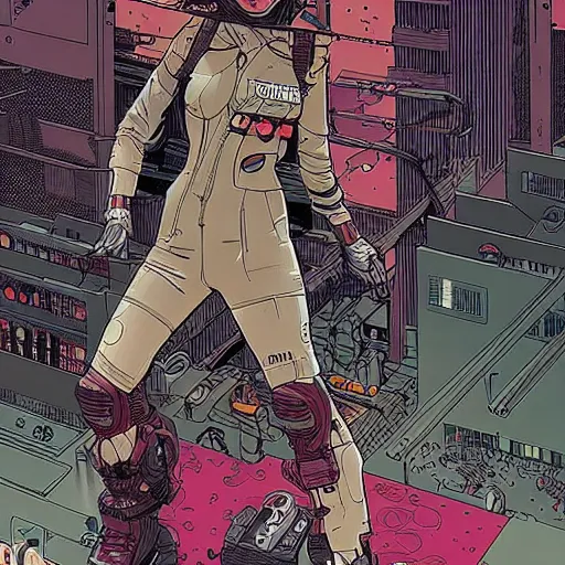 Image similar to Cyberpunk girl by Josan Gonzalez and Geof Darrow