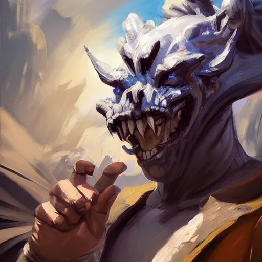 Image similar to greg manchess portrait painting of bandersnatch from alice in wonderland as overwatch character, medium shot, asymmetrical, profile picture, organic painting, sunny day, matte painting, bold shapes, hard edges, street art, trending on artstation, by huang guangjian, gil elvgren, ruan jia, randy vargas, greg rutkowski