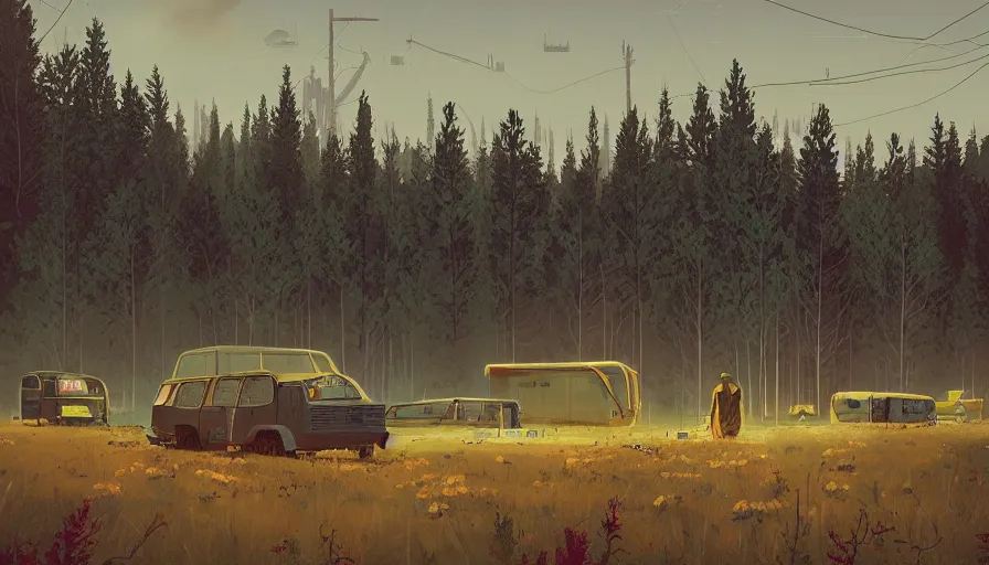 Image similar to Ben Howard by Simon Stålenhag resimlerinde