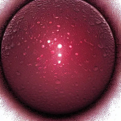 Image similar to closeup studio photograph of a red blood cell, dramatic lighting, edited in photoshop