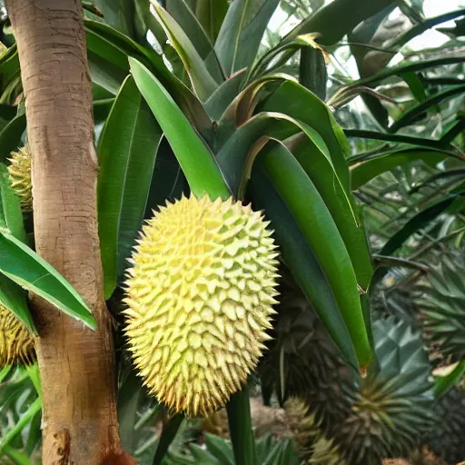 Prompt: a durian dreaming of becoming the fruit of the year