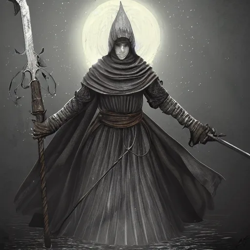 Image similar to sister friede from dark souls 3, digital illustration, highly detailed art, 8k image quality