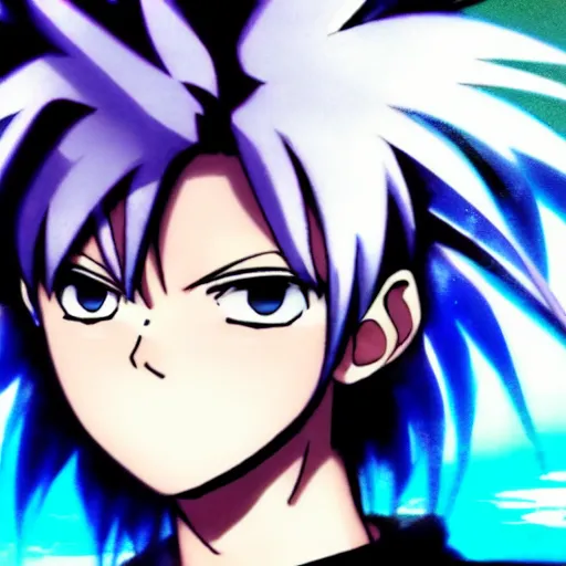 Prompt: anime key visual of a boy with blue spikey hair and water powers, highly detailed portrait, very very anime!!!, unreal engine, shonen style, by kohei horikoshi!!!!!, big eyes, detailed, by hiromu arakawa, by gege akutami, 2 d, funimation, 8 k,