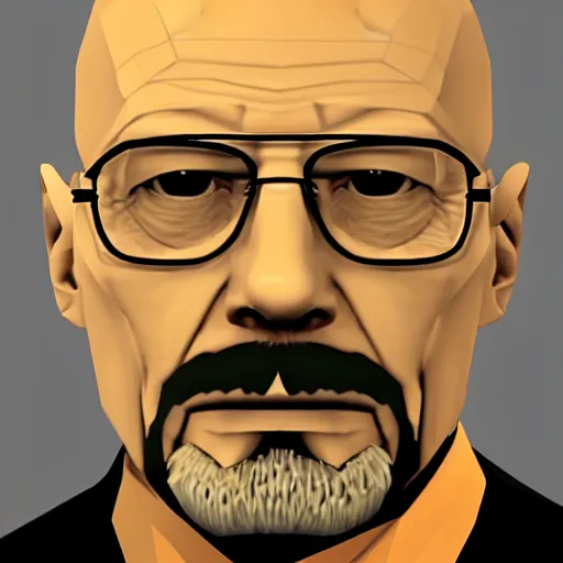 Image similar to walter white low poly nintendo 64 portrait